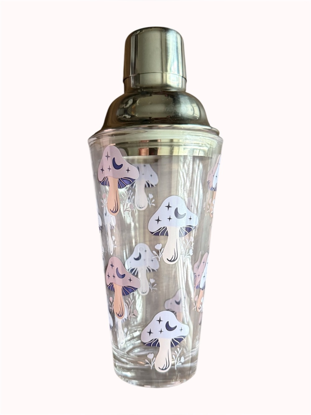Mushroom glass cocktail shaker